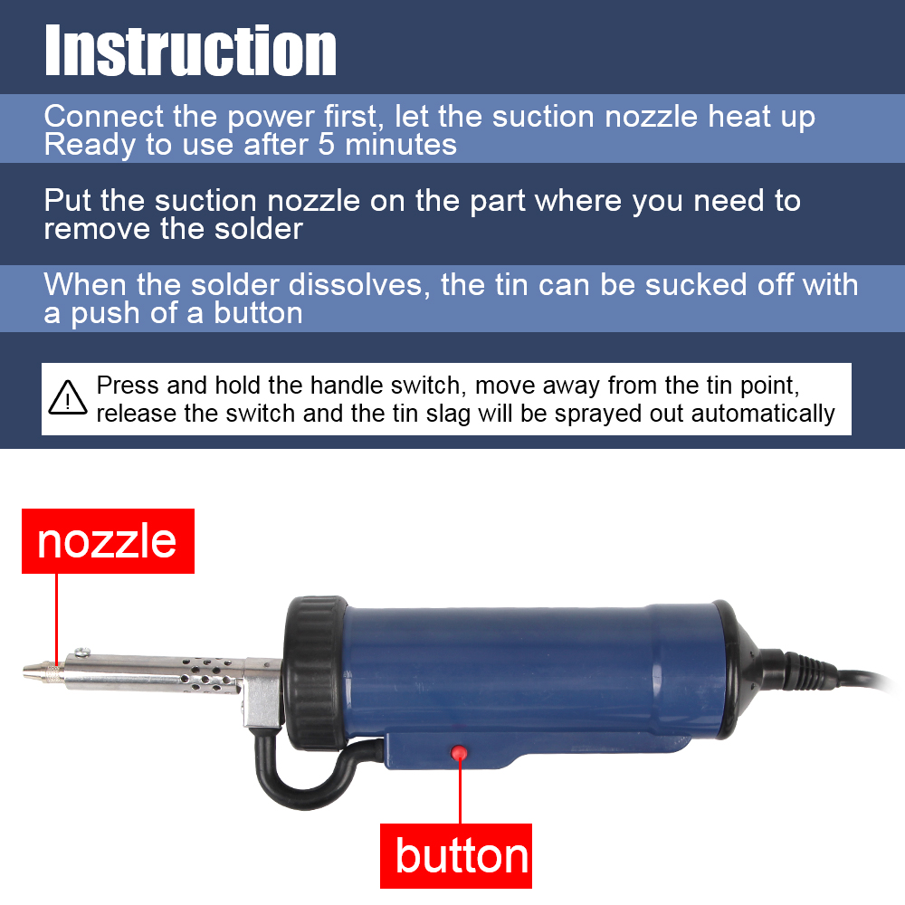 Pompa do usuwania z 3 dyszami  – Desoldering Pump Electric Vacuum Station recenzja i cena